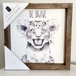 Be Brave Baby Animal Nursery Art Wood Frame